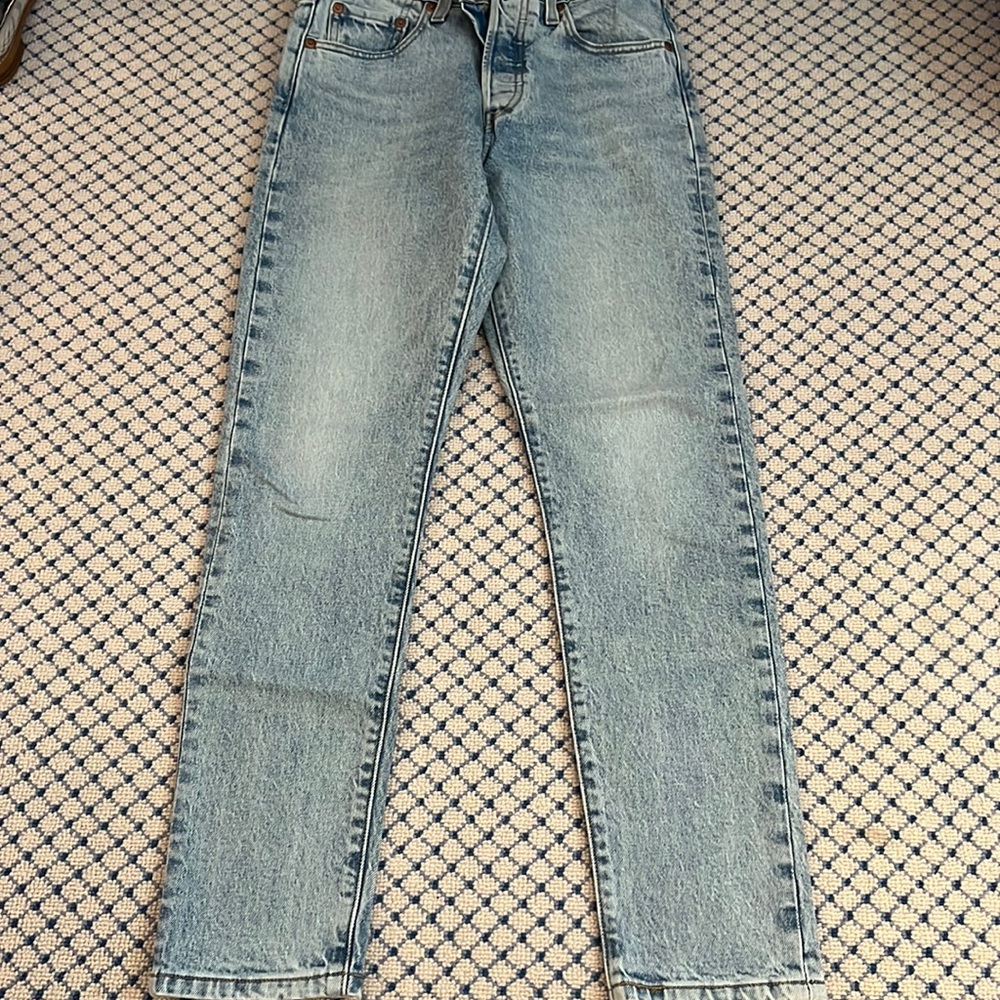 Levi’s skinny 501s light denim